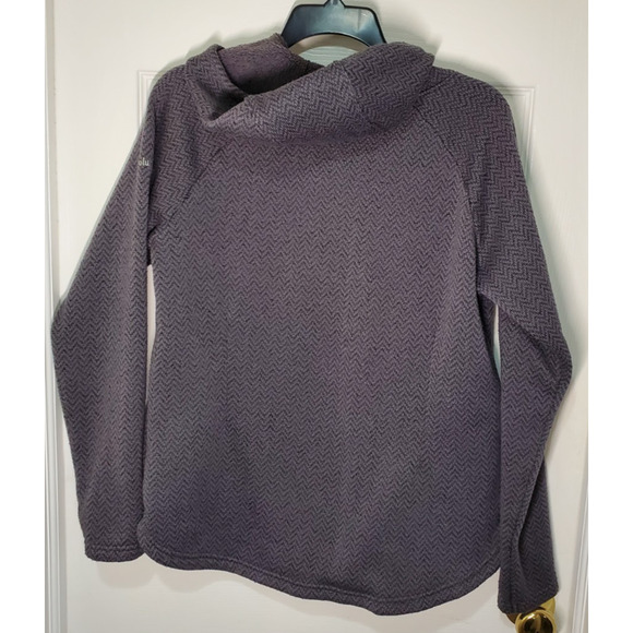 Columbia Women’s L Gray Textured Fleece Pullover 1/4 Snap Long Sleeve Cozy Warm - Picture 12 of 12